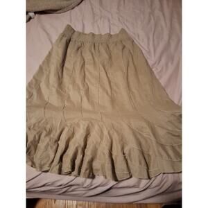 Grace Elements Skirt Womens M Tan Pleated Flared Boho Teacher Academia